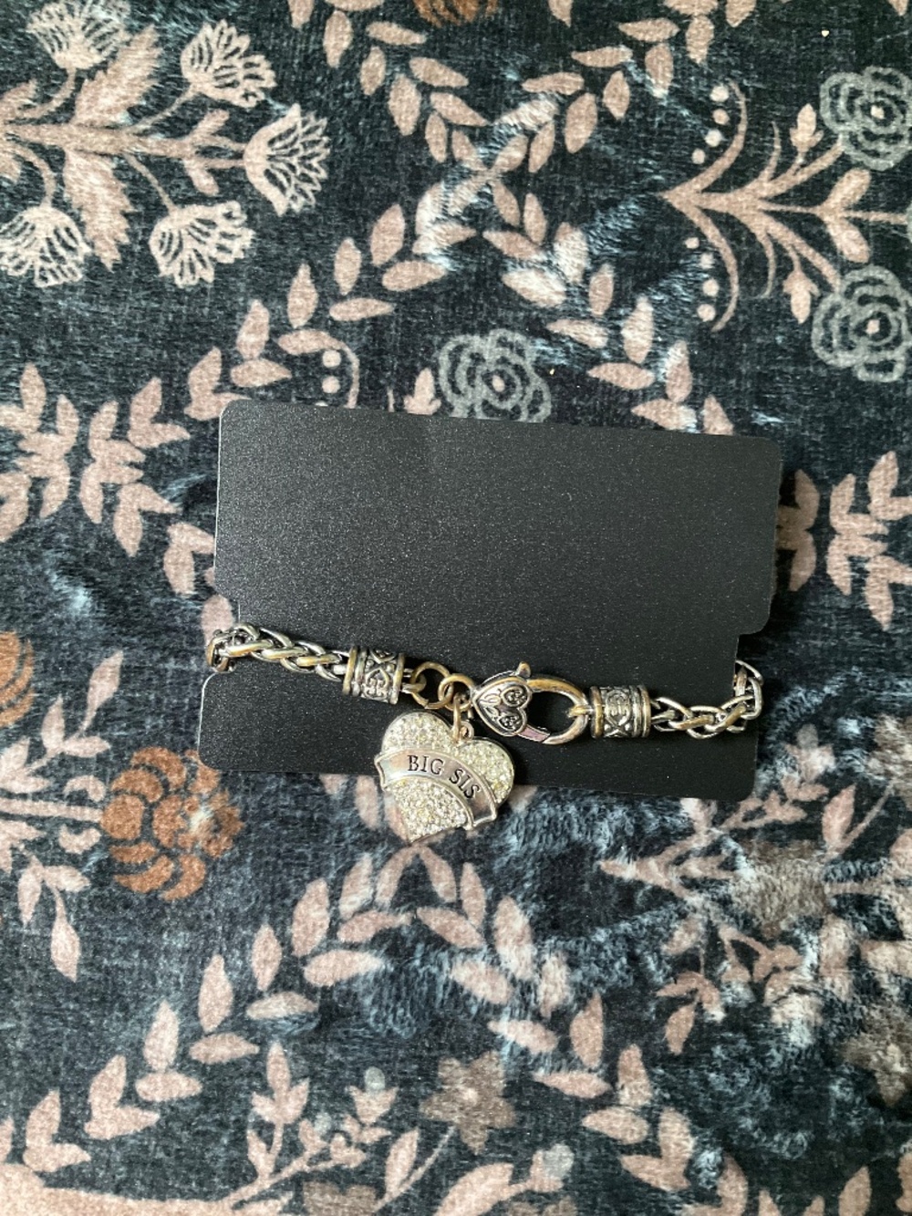 Big Sister Charm Bracelet Silver Tone Fixed Size